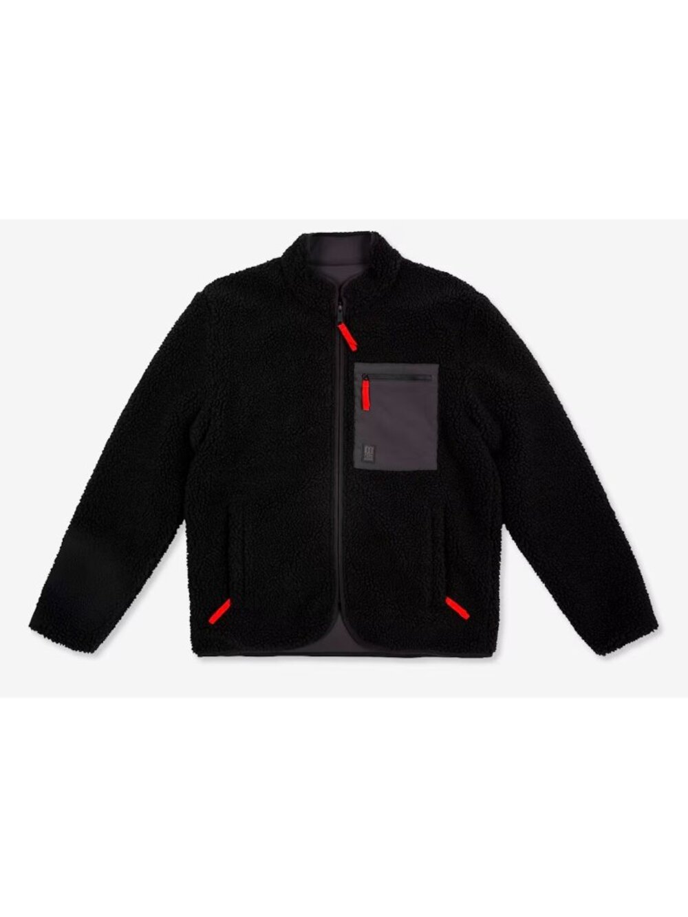 Topo Designs Reversible Sherpa Jacket Mens XL Black Full Zip Outdoor Gorpcore